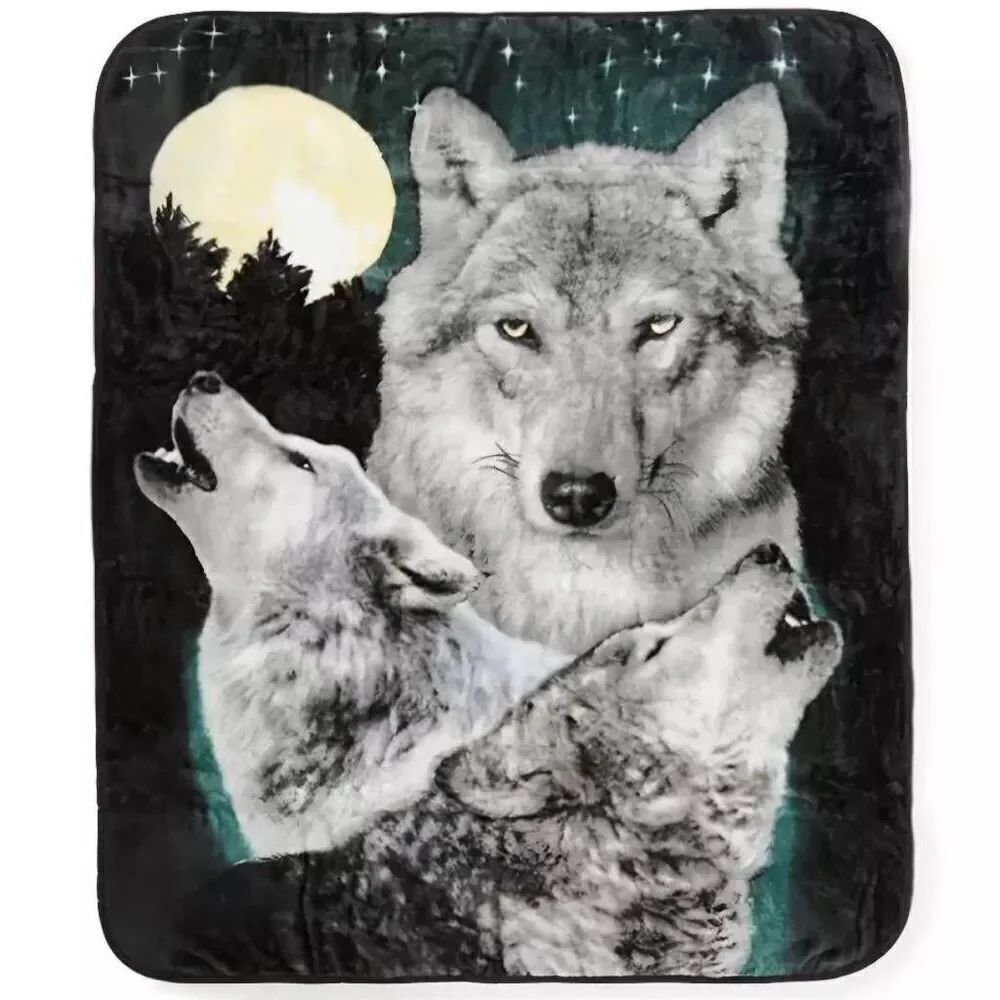 Wolves Wilderness Throw, (50" x 60")